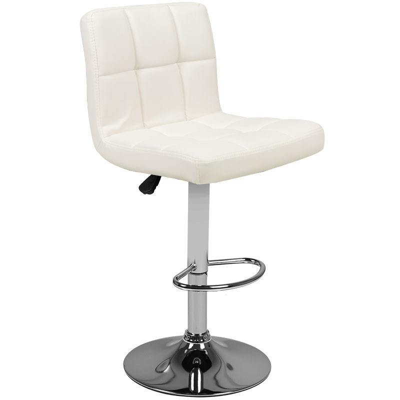 Bar stool m06 quilted adjustable white 15 ACTIVESHOP-1
